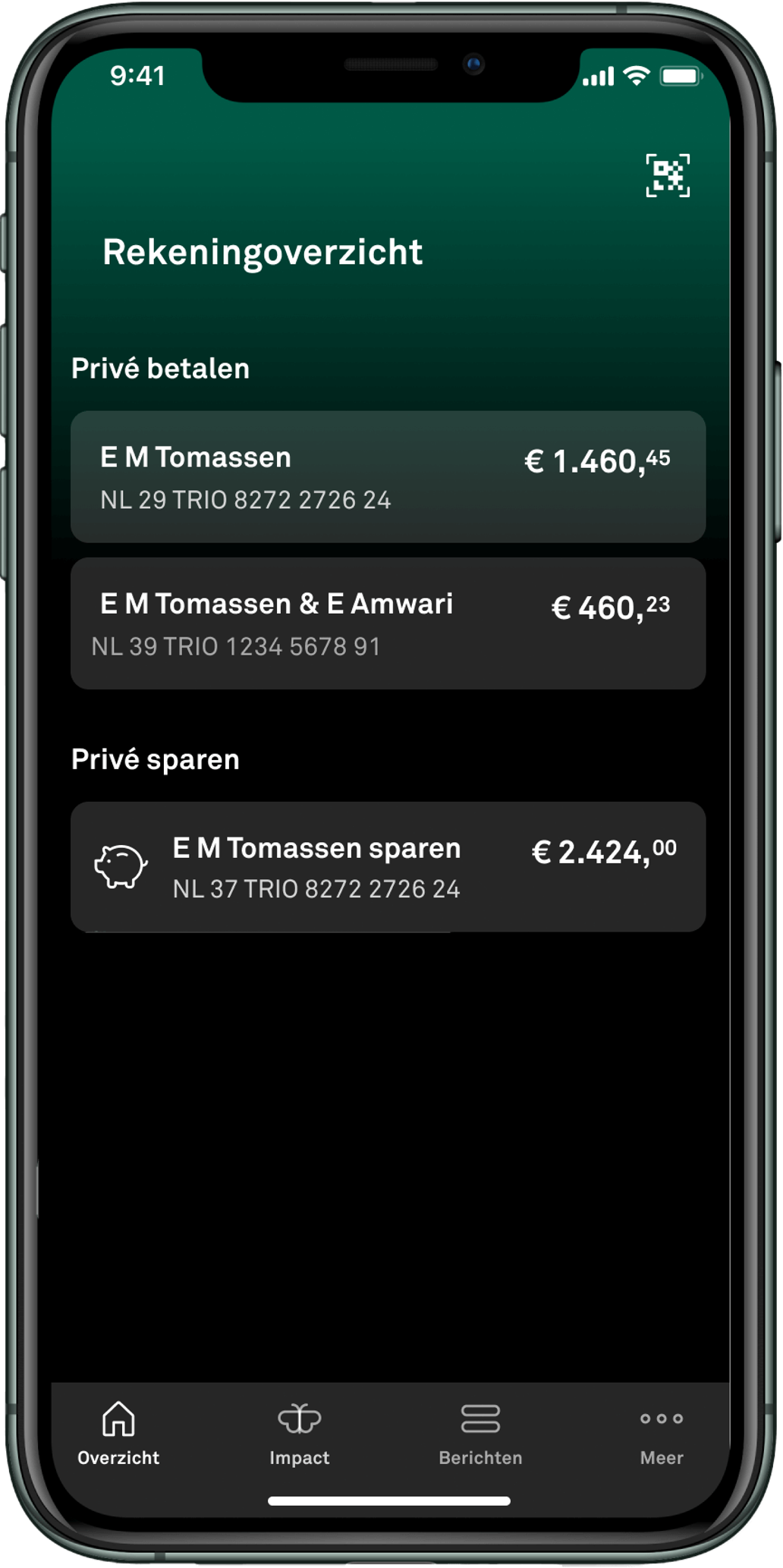 Donkere modus in de app