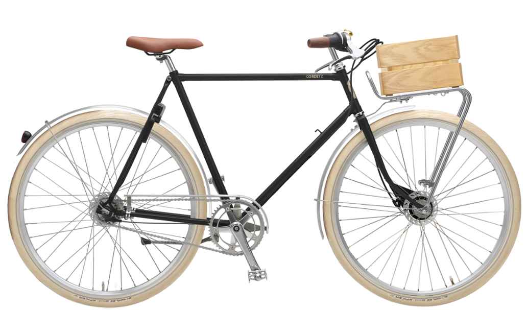 Roetz-Bikes met mand voorop