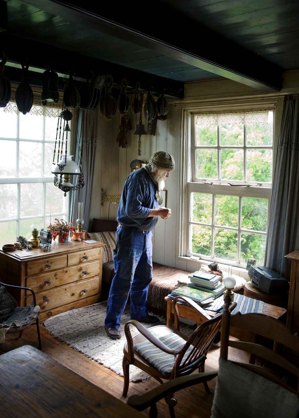 Reid de Jong in de vuurtoren in Workum