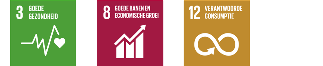 SDG 3, 8 en 12